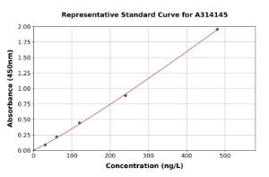 Representative standard curve for mouse SLP76 ELISA kit (A314145)