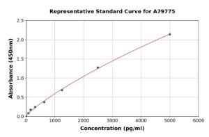 Representative standard curve for Human Tyrosinase ELISA kit (A79775)