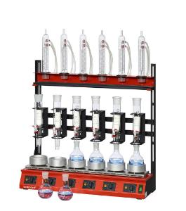 Serial extraction units, round flasks, 6 sample positions