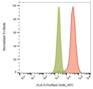 Surface staining of HLA-G (on transfected cells) with Anti-HLA G Antibody (A85890)