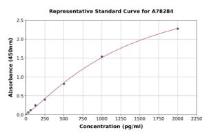 Representative standard curve for Human IFI6 ELISA kit (A78284)