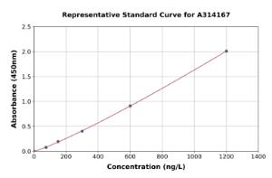 Representative standard curve for human MMP6/MPP6 ELISA kit (A314167)