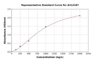 Representative standard curve for human KCNJ14 ELISA kit (A314187)