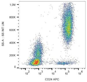 Surface staining of human peripheral blood cells with Anti-CD24 Antibody (A86012)