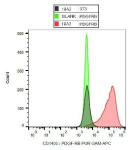 Surface staining of CD140b / PDGF-RB in human CD140b / PDGF-RB stable transfectants with Anti-CD140b Antibody (A86022)