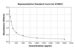 Representative standard curve for Rat Prostaglandin E2 ELISA kit (A79857)