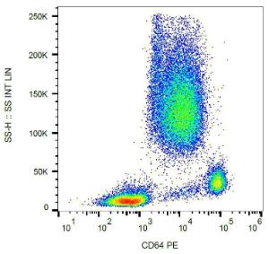 Surface staining of CD64 in human peripheral blood with Anti-CD64 Antibody (A86158)