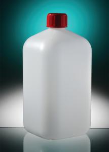 Bottles, narrow neck, square, HDPE, with screw cap, Corning® Gosselin™