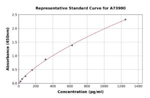 Representative standard curve for Human CD40 ELISA kit