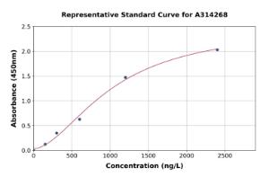 Representative standard curve for human SORBS2 ELISA kit (A314268)