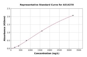 Representative standard curve for human HAS3 ELISA kit (A314270)