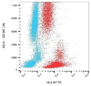 Surface staining of CD103 on human peripheral blood cells with Anti-CD103 Antibody (A86442)