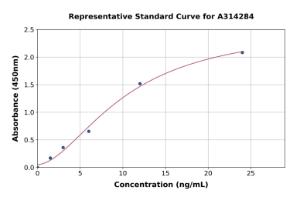 Representative standard curve for human Dynamin 1 ELISA kit (A314284)