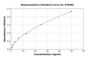 Representative standard curve for Human KPRP ELISA kit (A78360)