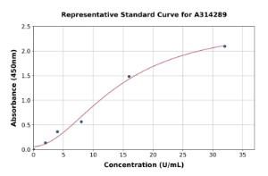 Representative standard curve for mouse Monoamine Oxidase B/MAOB ELISA kit (A314289)