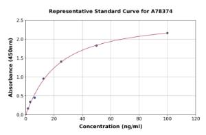 Representative standard curve for Human LDH-C ELISA kit (A78374)