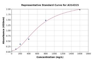 Representative standard curve for human Golgin-245 ELISA kit (A314315)