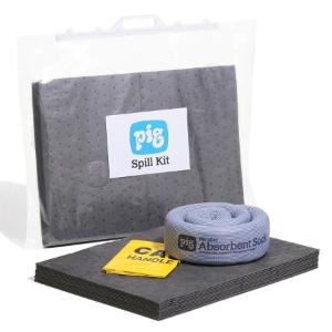 Spill kit in a clip-close bag