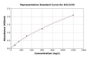 Representative standard curve for Human FRA1 ELISA kit (A311233)