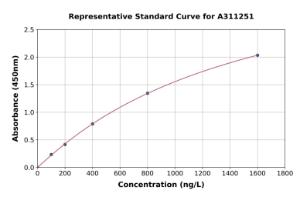 Representative standard curve for Mouse ABCD1 / ALD ELISA kit (A311251)