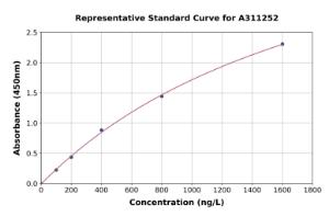 Representative standard curve for Human DNase gamma ELISA kit (A311252)