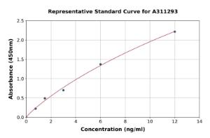 Representative standard curve for Human SLC24A1 ELISA kit (A311293)