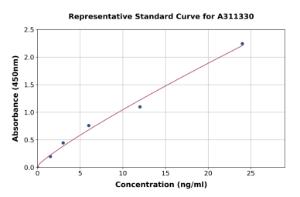 Representative standard curve for Human Cyclin D1 ELISA kit (A311330)