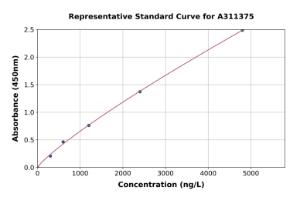 Representative standard curve for Human Eotaxin 2 ELISA kit (A311375)