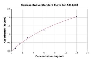 Representative standard curve for Human CD99 ELISA kit (A311498)