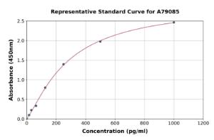 Representative standard curve for Rat AGRP ELISA kit (A79085)