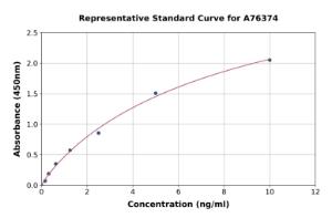 Representative standard curve for Mouse NG2 ELISA kit (A76374)