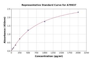 Representative standard curve for Rat Chromogranin A ELISA kit (A79937)