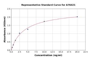 Representative standard curve for Rat Hsp70 ELISA kit (A76421)